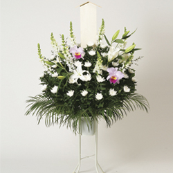 Flower Basket for Condolence with Stand Vase
